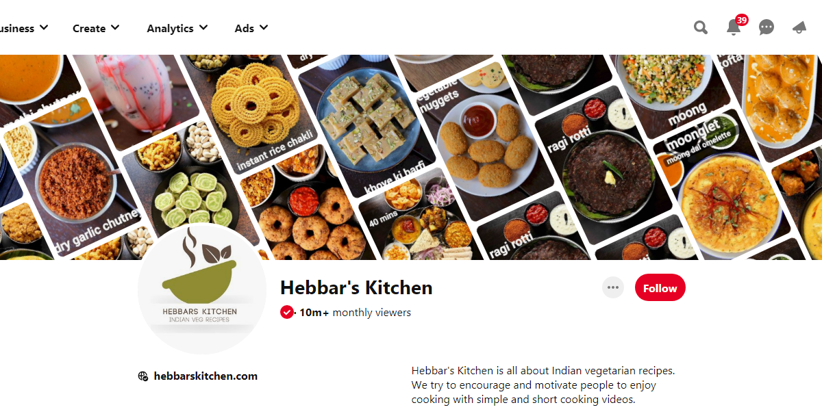 Hebbar's Kitchen Pinterest Profile