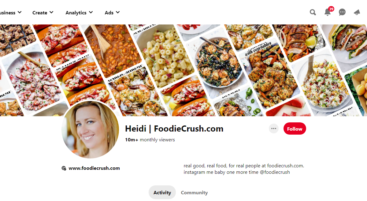 Heidi | FoodieCrush.com Pinterest Profile