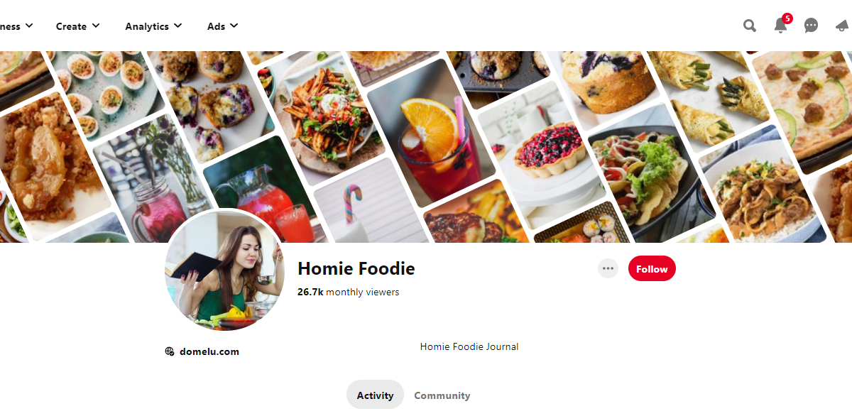 Homie Foodie Pinterest Profile 
