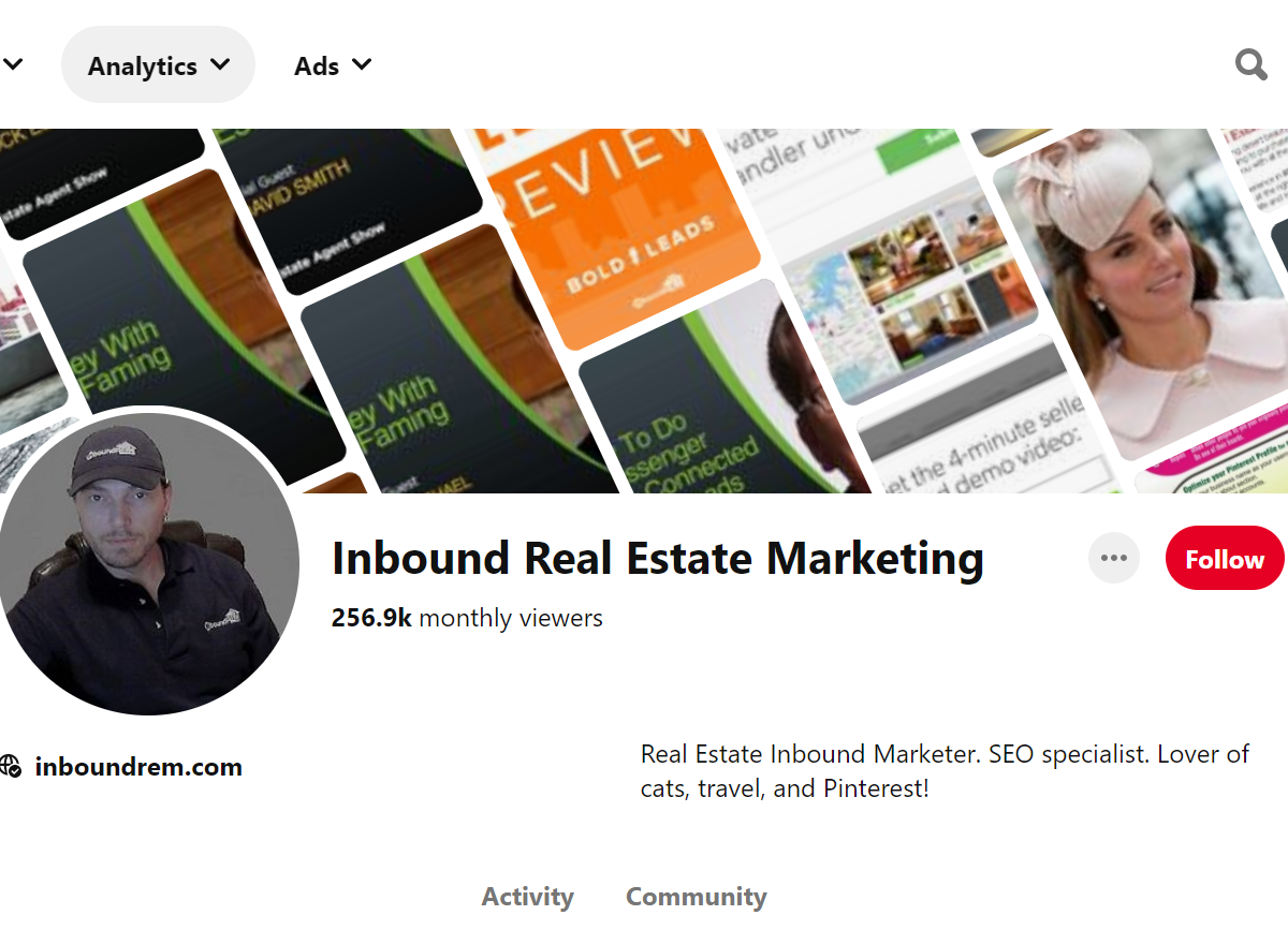 Inbound Real Estate Marketing Pinterest Account