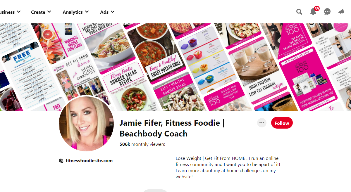 Jamie Fifer, Fitness Foodie | Beachbody Coach Pinterest Profile