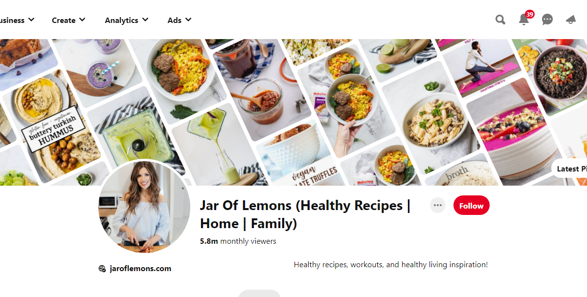 Jar Of Lemons (Healthy Recipes | Home | Family) Pinterest Profile 