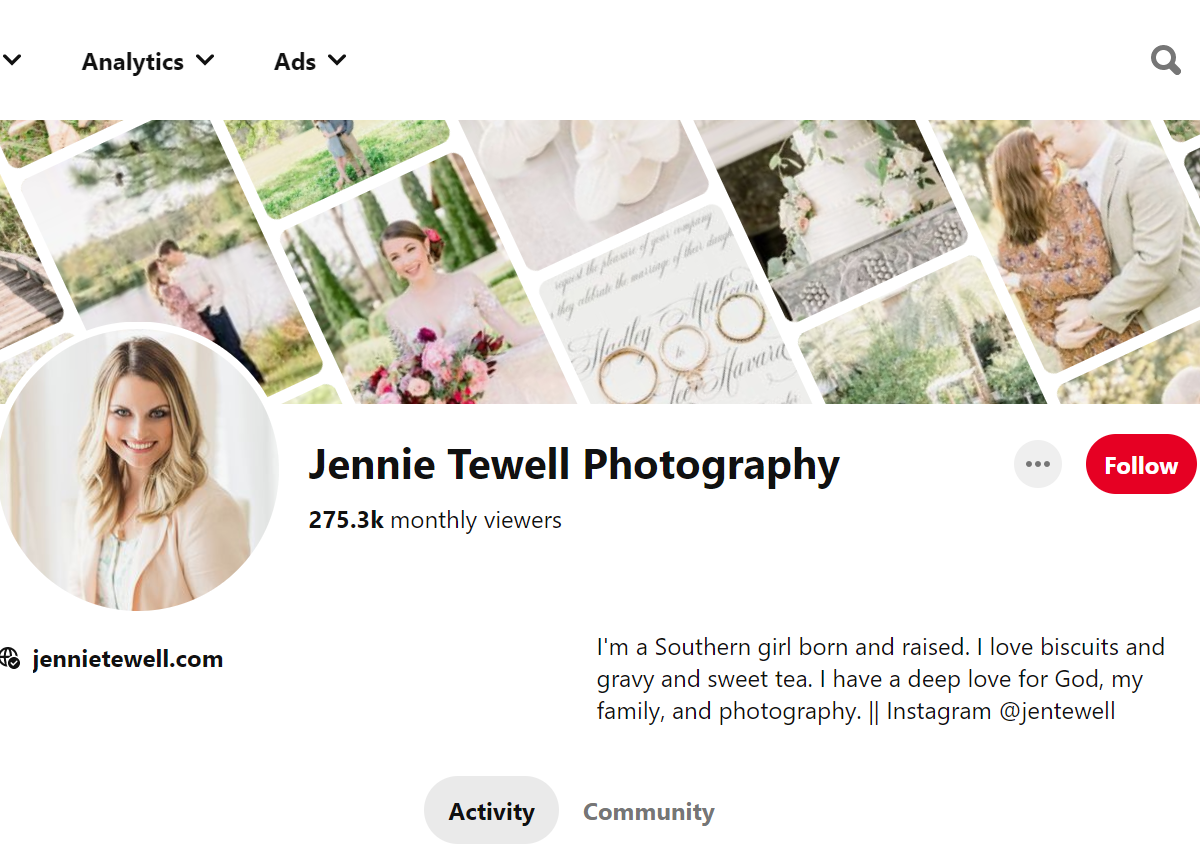 Jennie Tewell Photography-100 Pinterest Photography Influencers