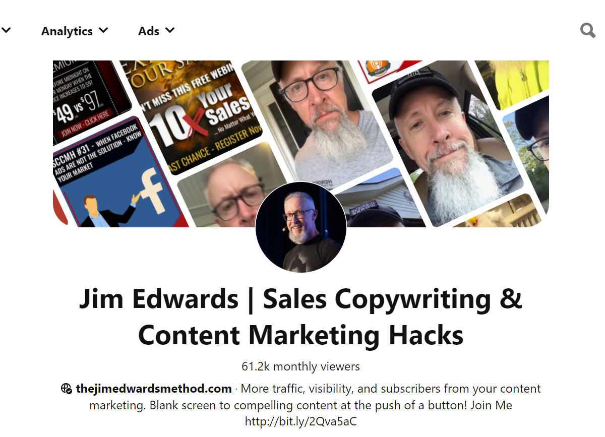 Jim Edwards | Sales Copywriting & Content Marketing Hacks - Pinterest Profile