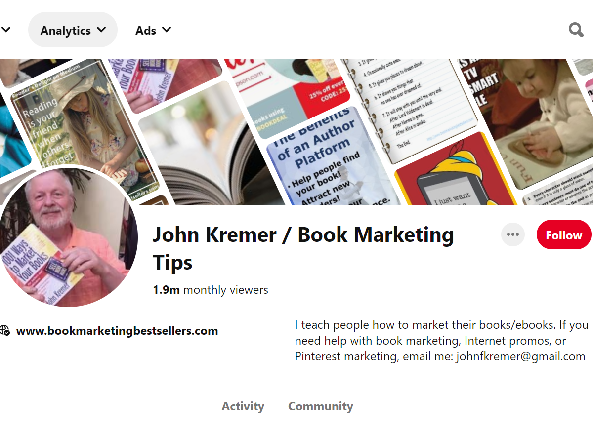 John Kremer / Book Marketing Tips  Pinterest Account