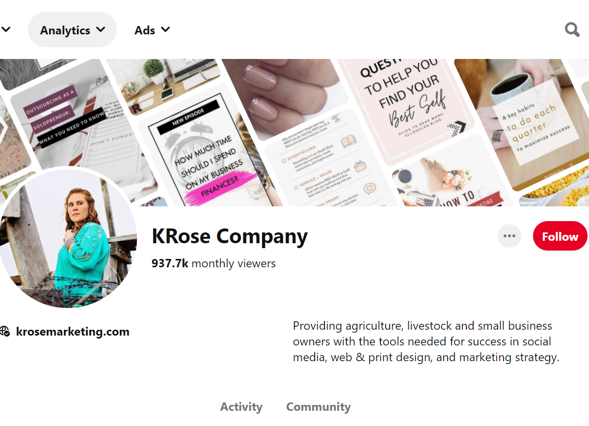 KRose Company Pinterest Account