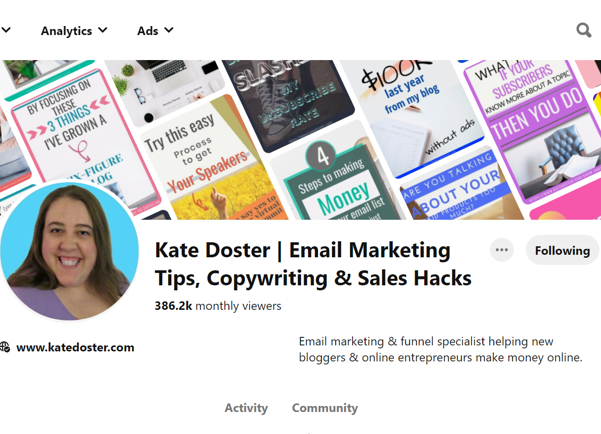 Kate Doster | Email Marketing Tips, Copywriting & Sales Hacks Pinterest Account