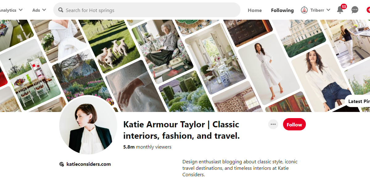 Katie Armour Taylor Pinterest Profile