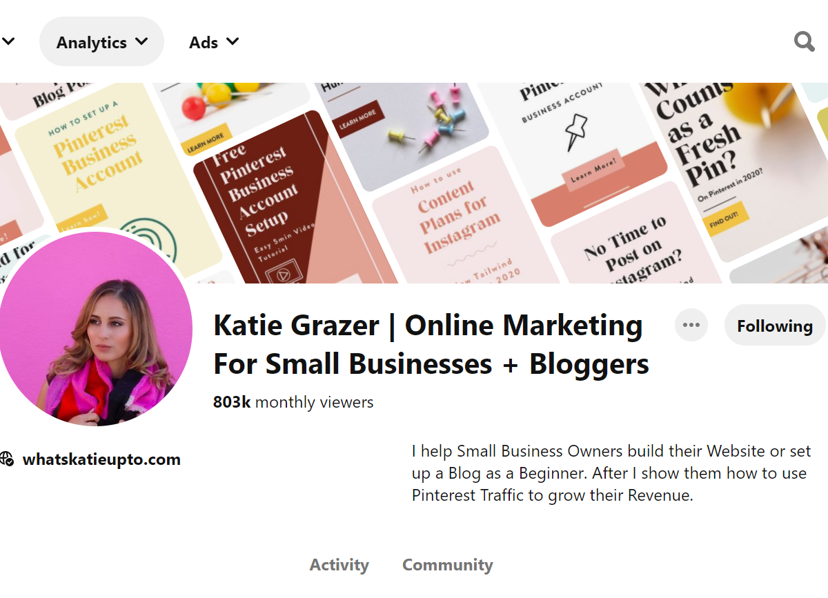 Katie Grazer | Online Marketing For Small Businesses + Bloggers Pinterest Account