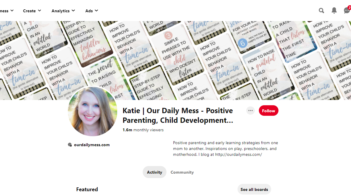 Katie | Our Daily Mess - Positive Parenting, Child Development… Pinterest Account