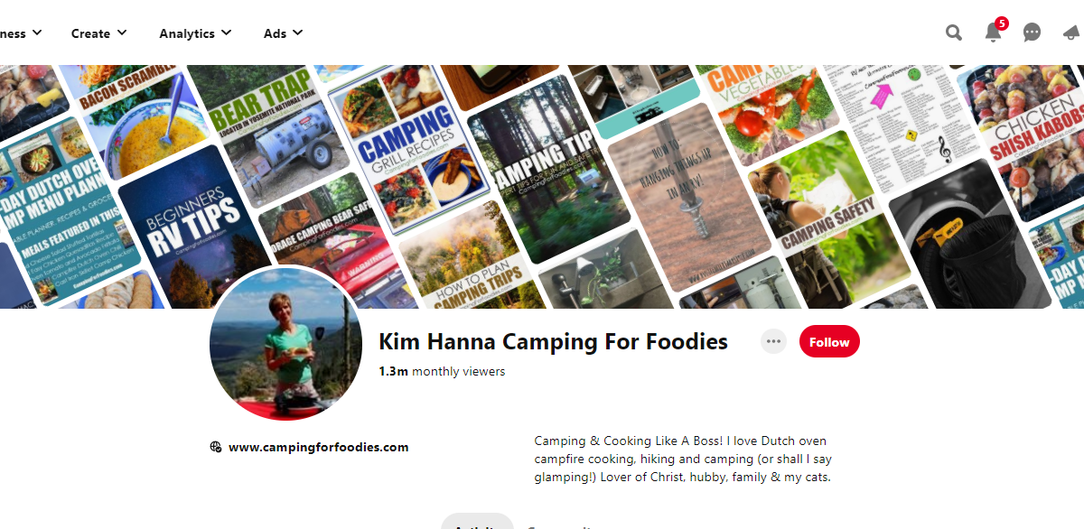 Kim Hanna Camping For Foodies Pinterest Profile 