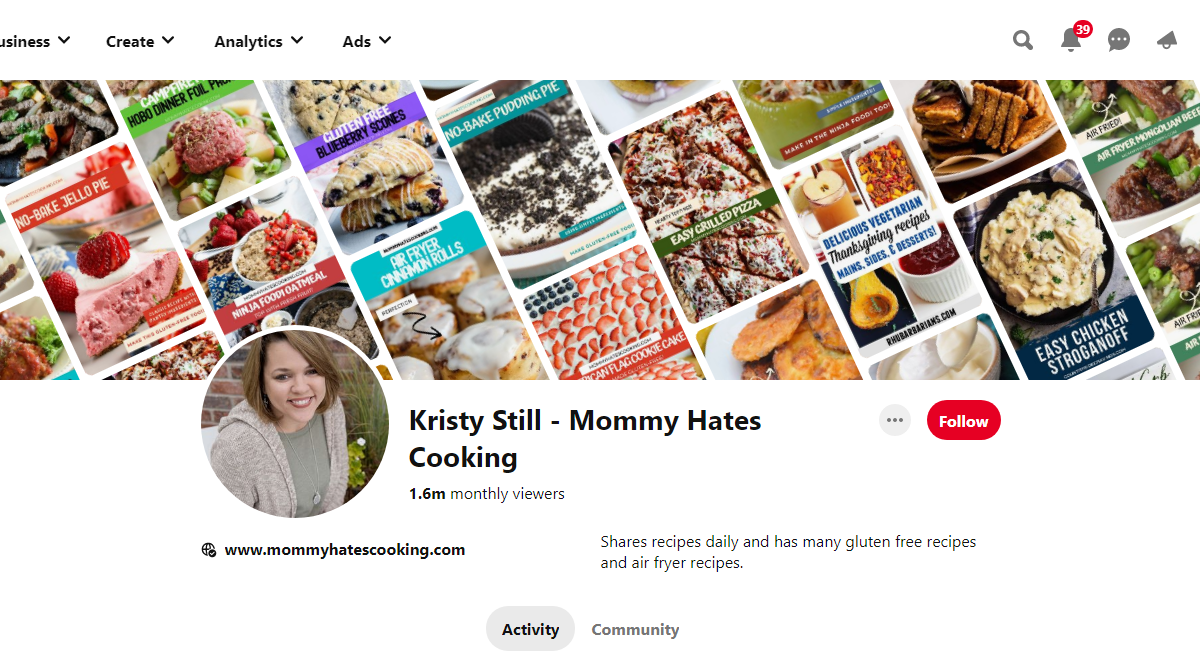 Kristy Still - Mommy Hates Cooking Pinterest Profile