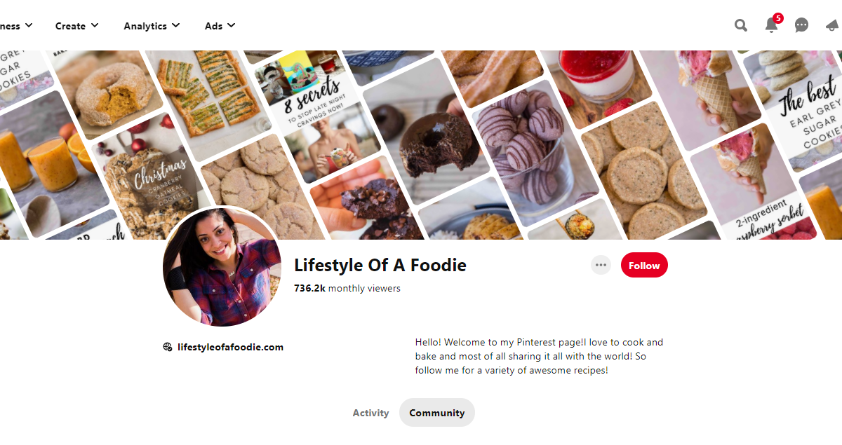 Lifestyle Of A Foodie Pinterest Profile