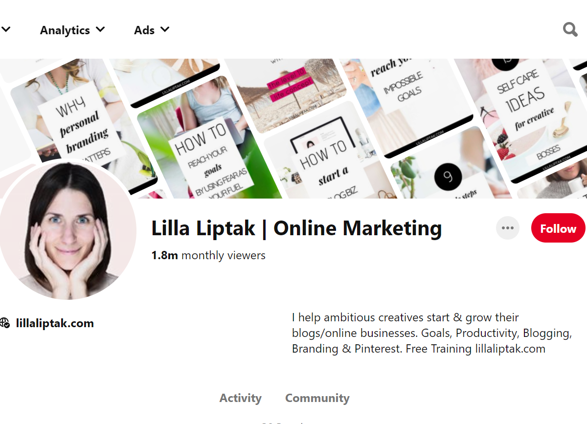 Lilla Liptak | Online Marketing Pinterest Account