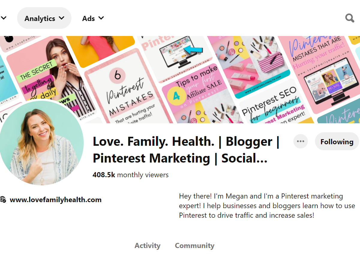 Love. Family. Health. | Blogger | Pinterest Marketing | Social… Pinterest Account