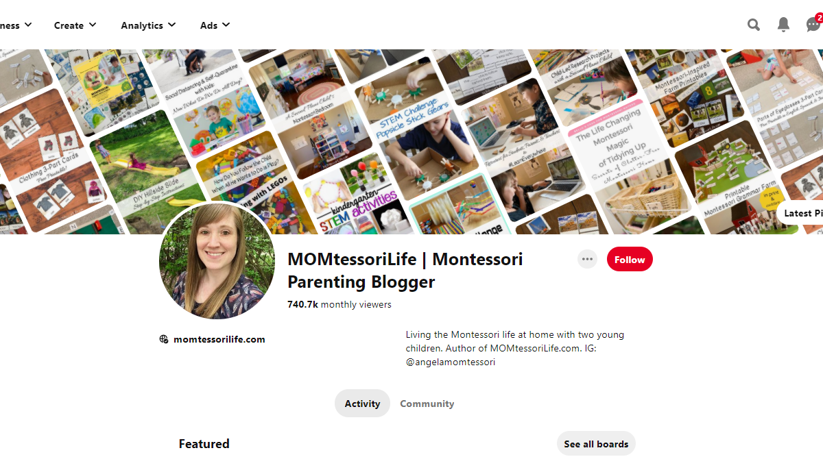 MOMtessoriLife | Montessori Parenting Blogger Pinterest Account