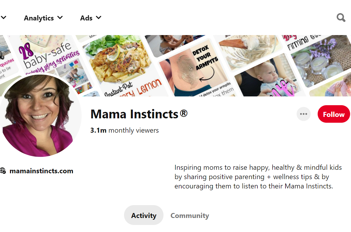 Mama Instincts® Pinterest Account