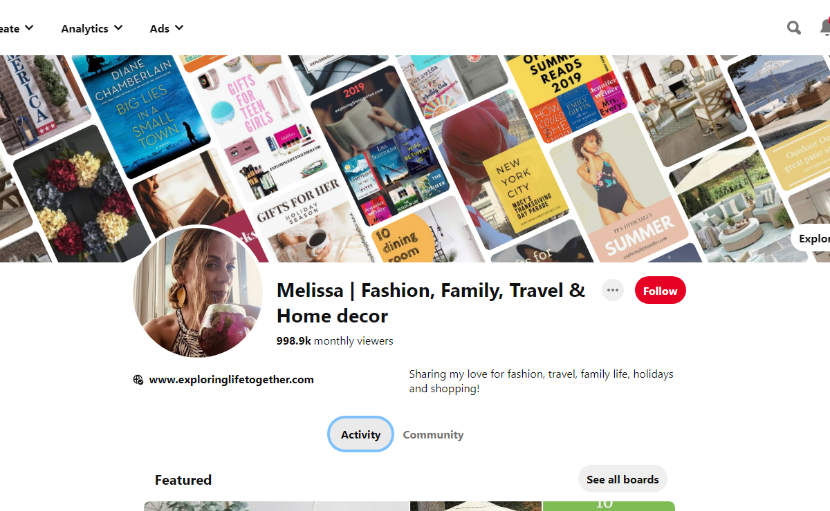 Melissa | Fashion, Family, Travel & Home decor Pinterest Profile