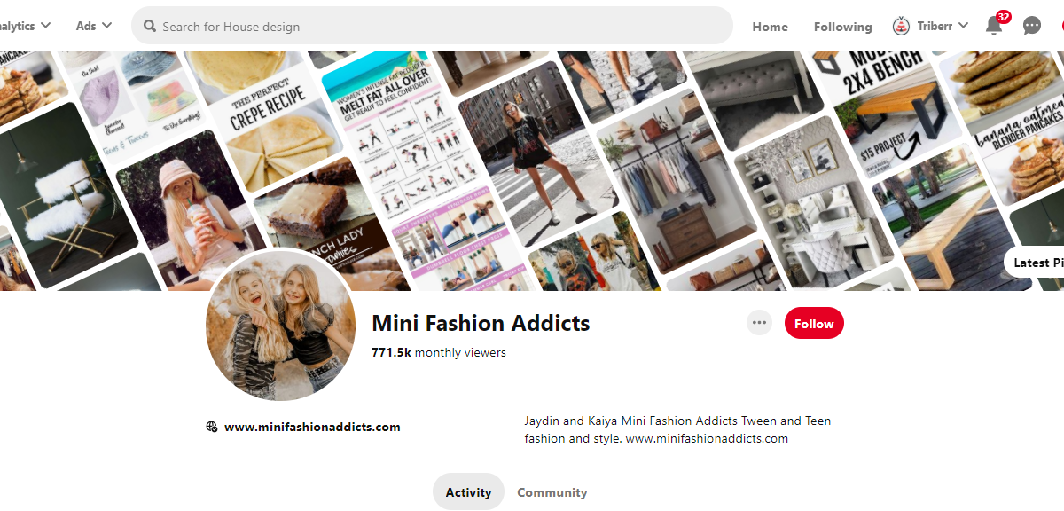 Mini Fashion Addicts Pinterest Profile
