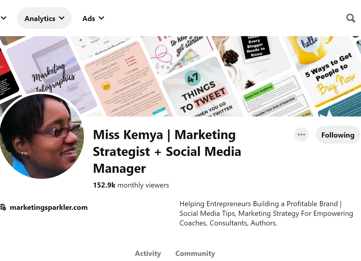 Miss Kemya | Marketing Strategist + Social Media Manager Pinterest Account
