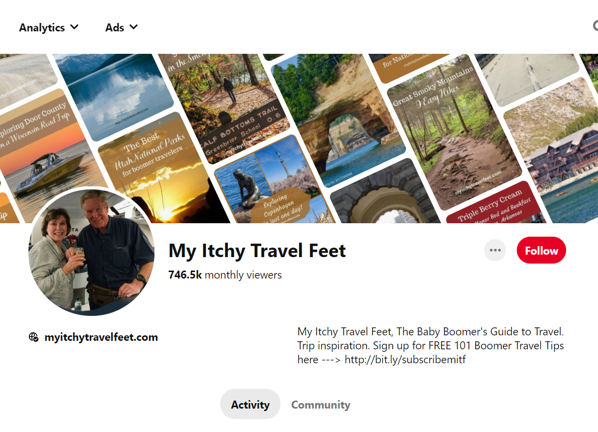 My Itchy Travel Feet - Pinterest Profile