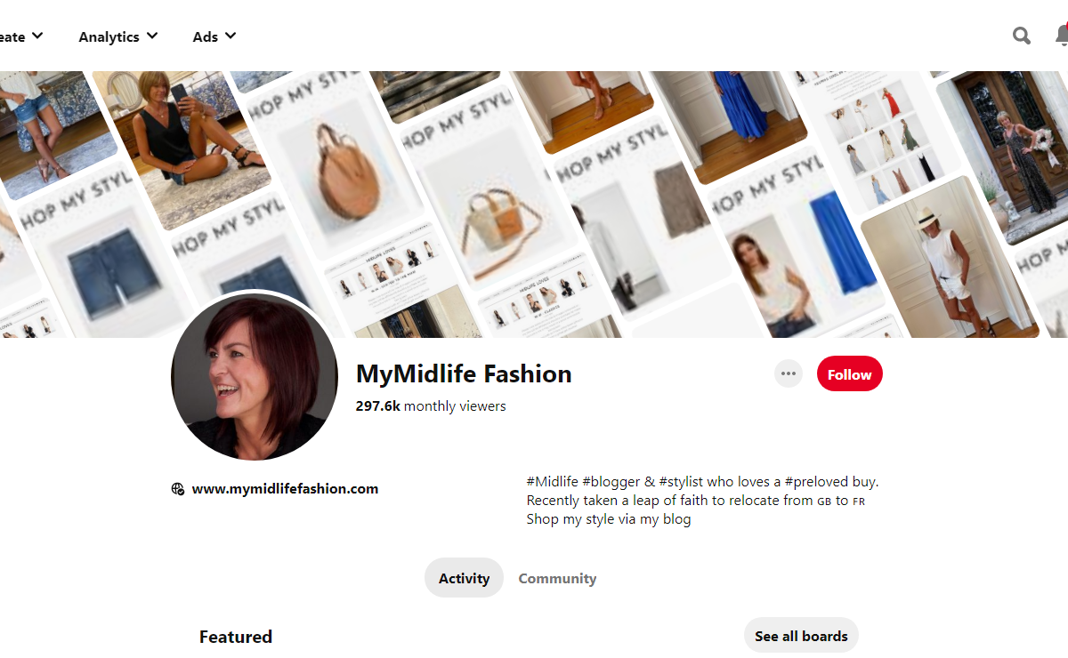 MyMidlife Fashion Pinterest Profile