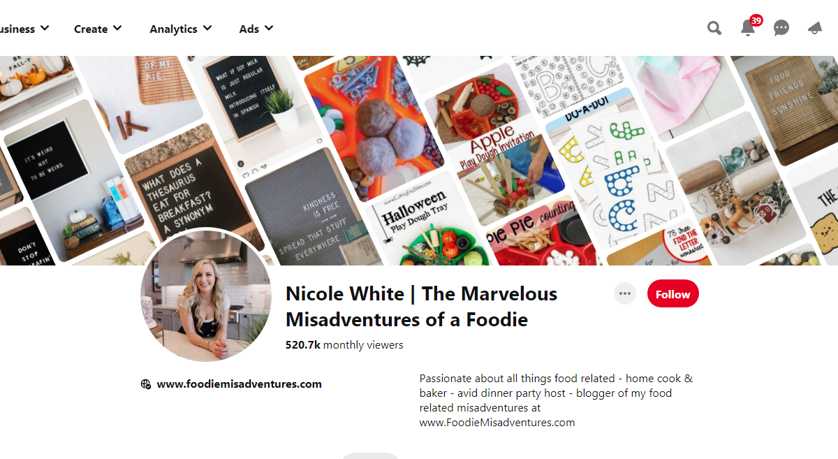 Nicole White | The Marvelous Misadventures of a Foodie Pinterest Profile 