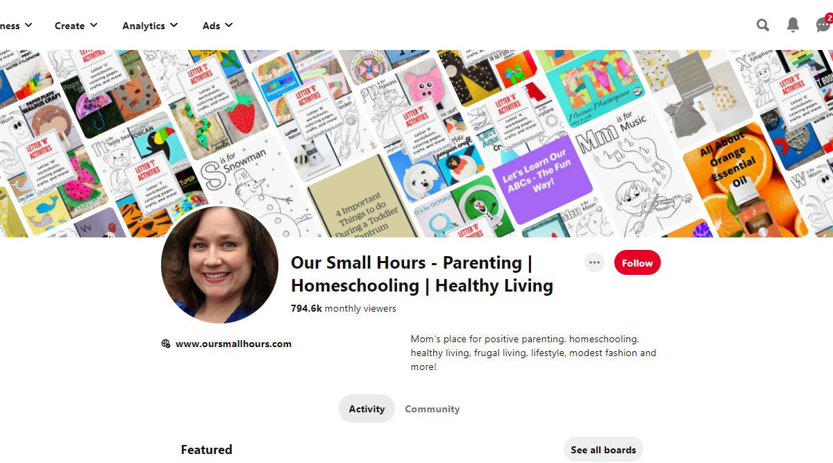 Our Small Hours - Parenting | Homeschoolin Pinterest Account