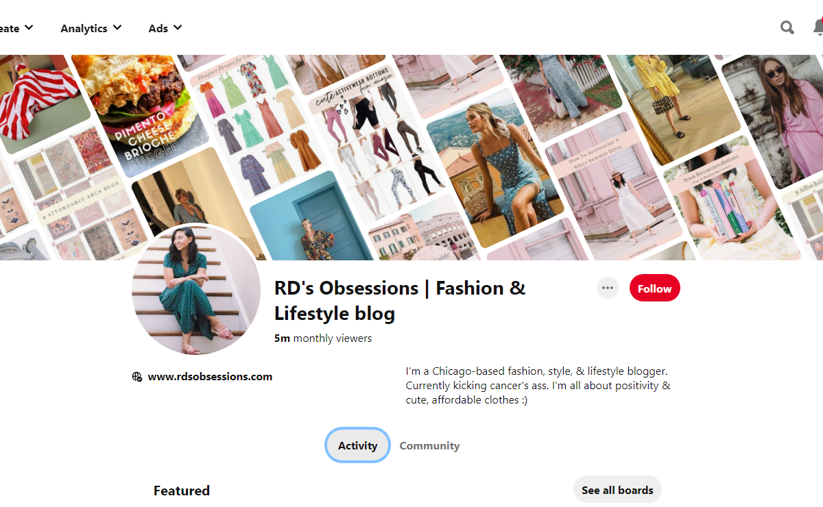 RD's Obsessions | Fashion & Lifestyle blog Pinterest Profile