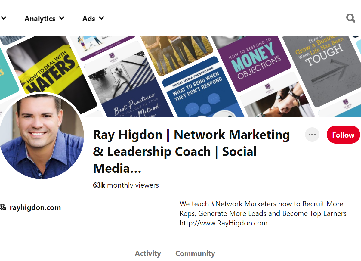 Ray Higdon | Network Marketing & Leadership Coach | Social Media… Pinterest Account