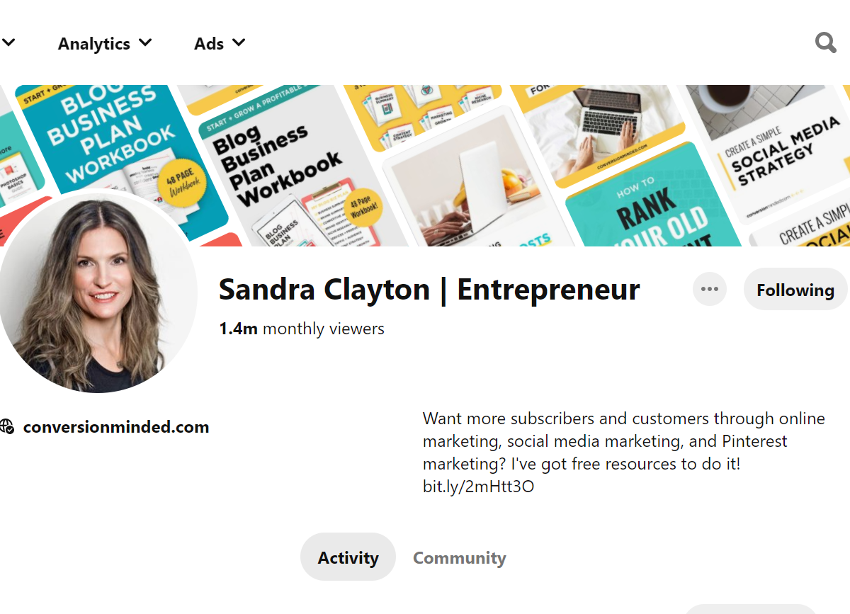 Sandra Clayton | Entrepreneur Pinterest Account