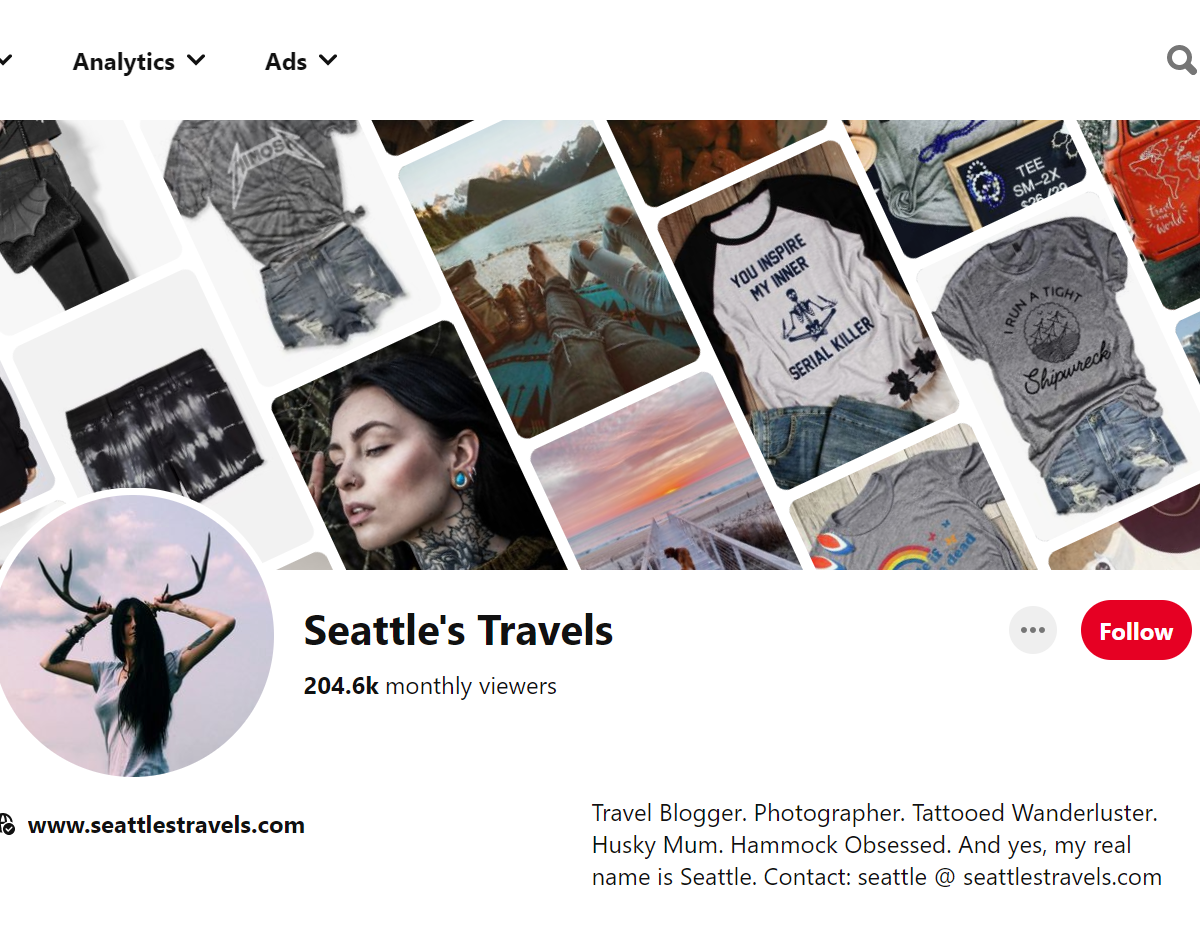 Seattle's Travels-Top 100 Pinterest Travel Influencers