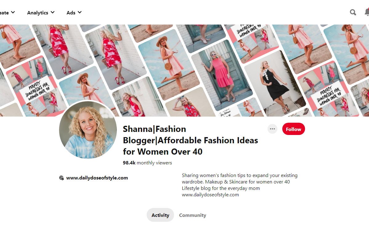 Shanna|Fashion Blogger|Affordable Fashion Ideas for Women Over 40 Pinterest Profile