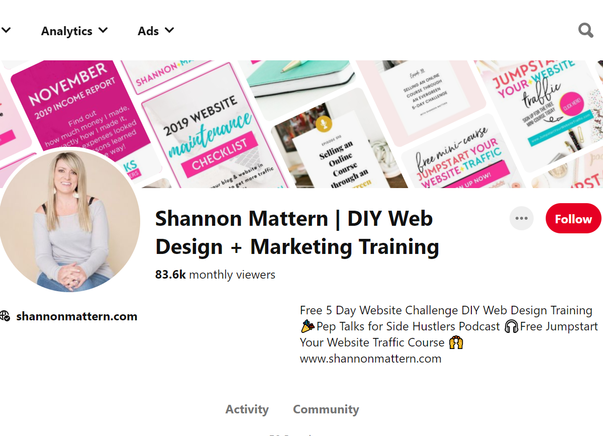 Shannon Mattern | DIY Web Design + Marketing Training Pinterest Account