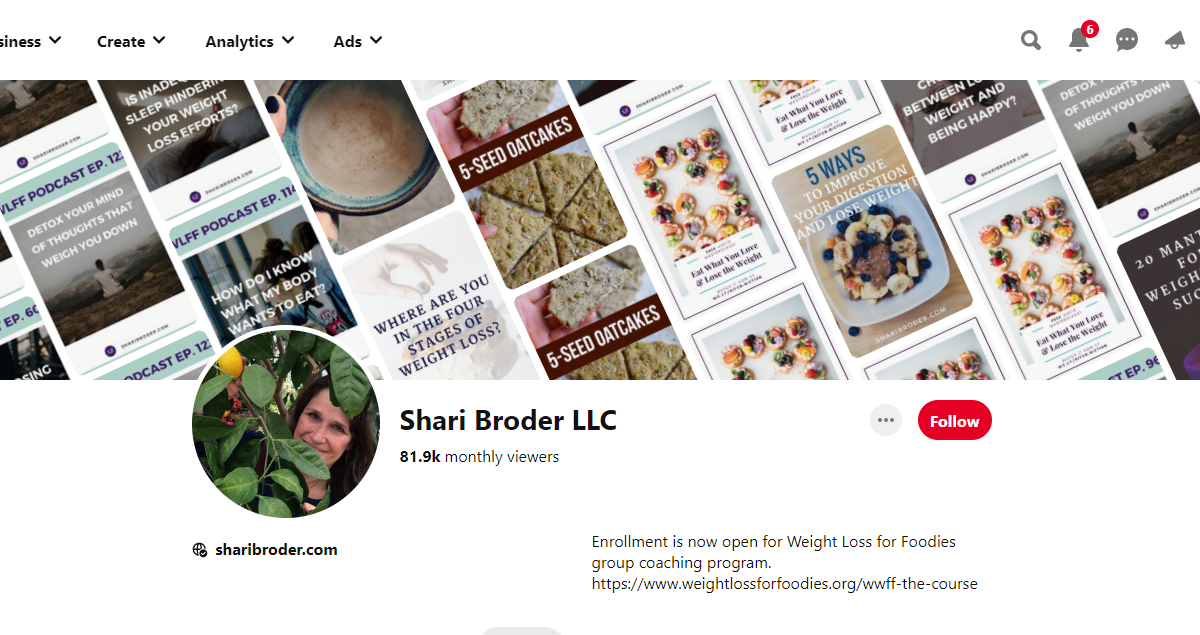 Shari Broder LLC Pinterest Profile 