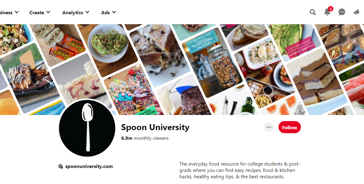 Spoon University Pinterest Profile
