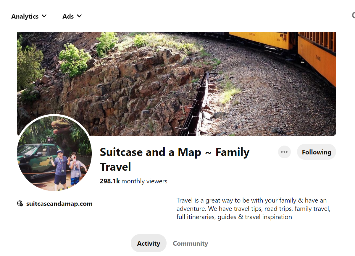 Suitcase and a Map ~ Family Travel - Pinterest Profile