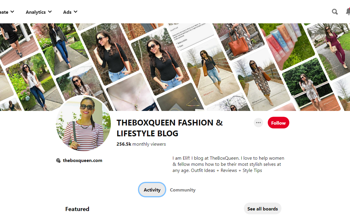 THEBOXQUEEN FASHION & LIFESTYLE BLOG Pinterest Profile