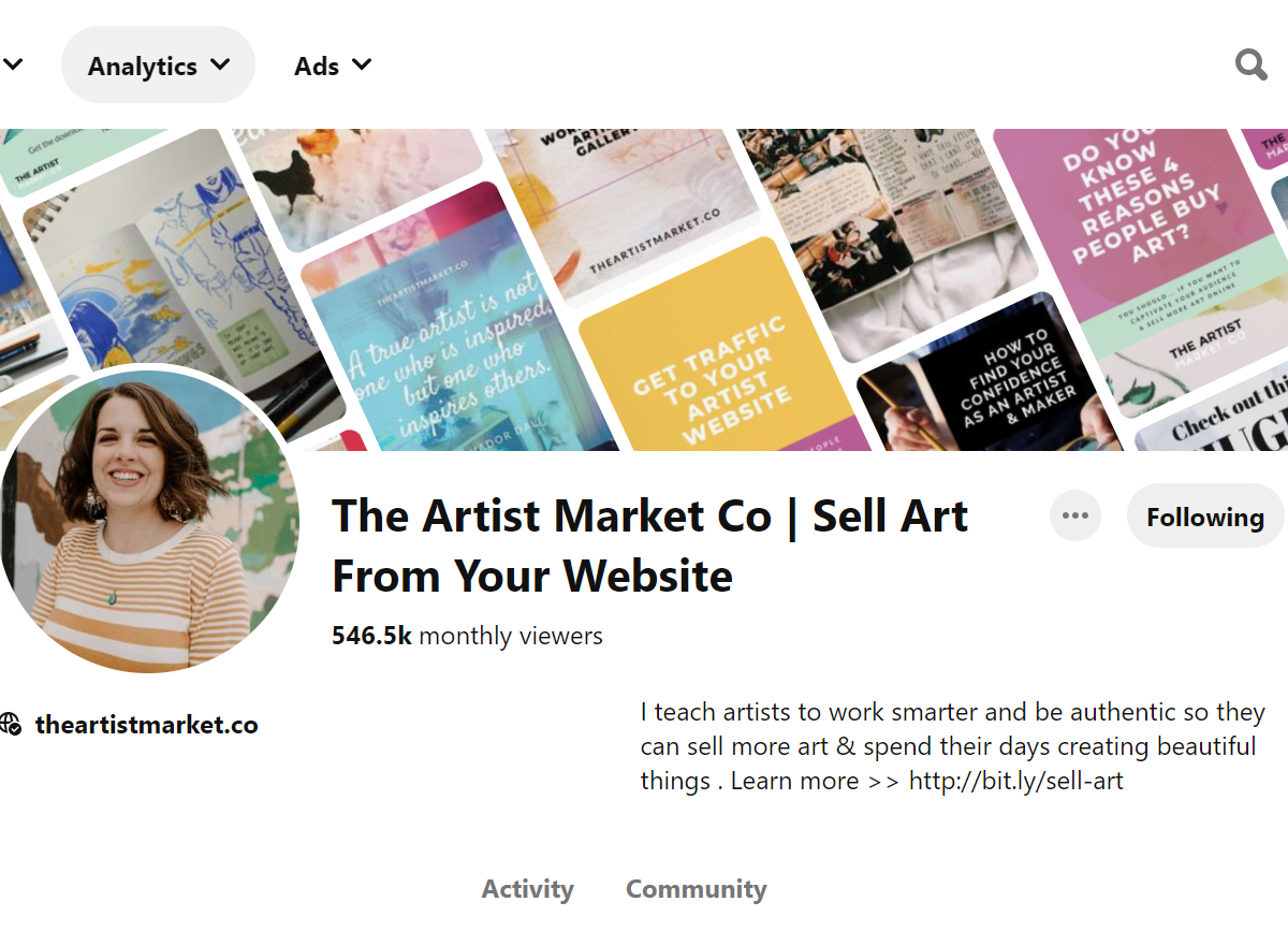 The Artist Market Co | Sell Art From Your Website Pinterest Account