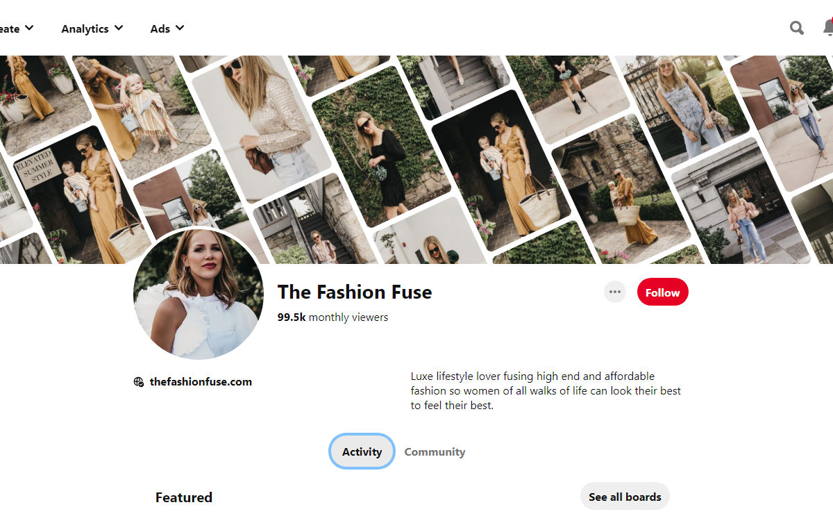 The Fashion Fuse Pinterest Profile