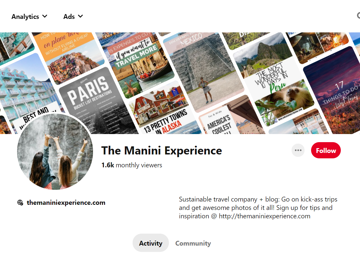 The Manini Experience - Pinterest Profile
