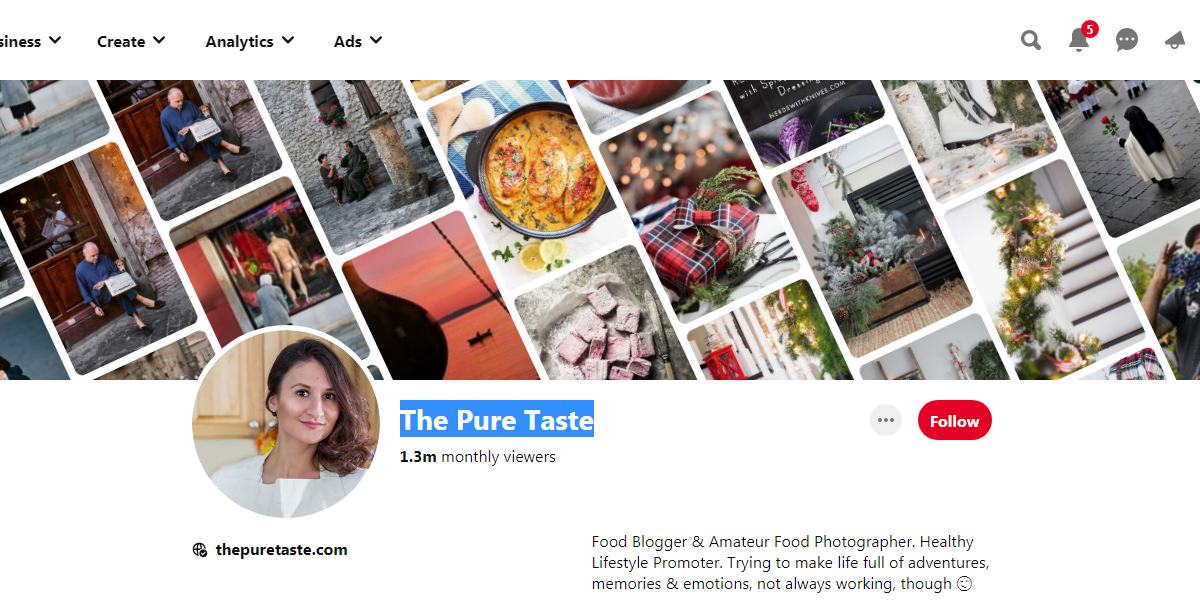The Pure Taste Pinterest Profile