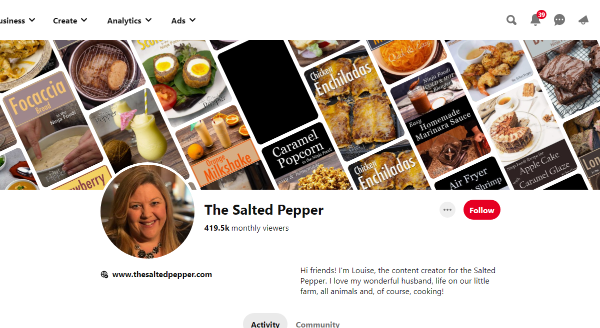 The Salted Pepper Pinterest Profile
