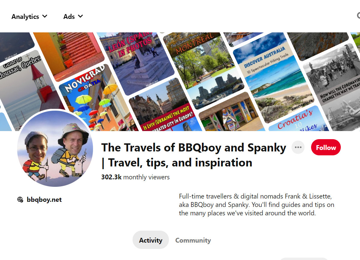 The Travels of BBQboy and Spanky | Travel, tips, and inspiration - Pinterest Profile