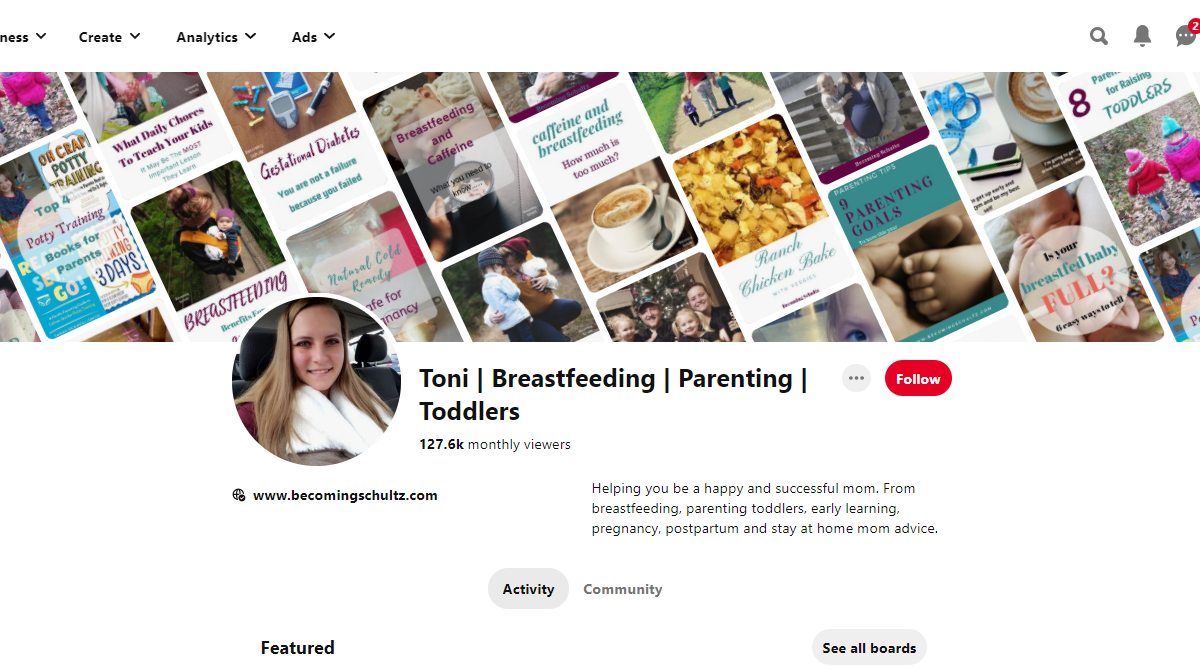 Toni | Breastfeeding | Parenting | Toddlers Pinterest Account