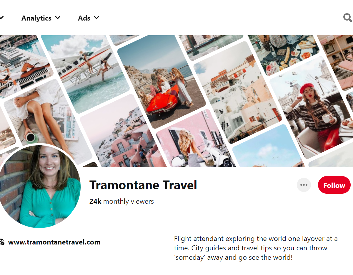 Tramontane Travel - Pinterest Profile