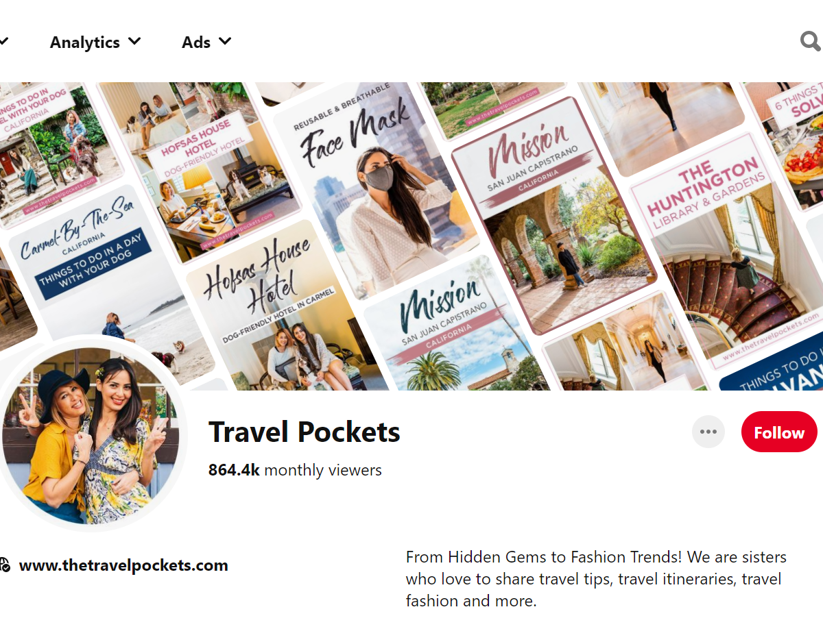 Travel Pockets-Top 100 Pinterest Travel Influencers