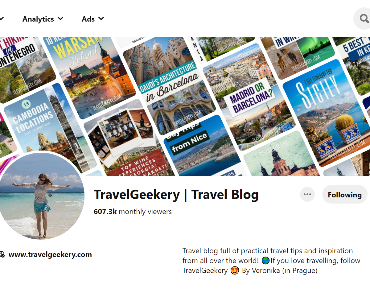 TravelGeekery | Travel Blog-Top 100 Pinterest Travel Influencers