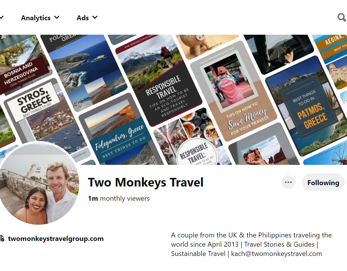  Two Monkeys Travel-Top 100 Pinterest Travel Influencers