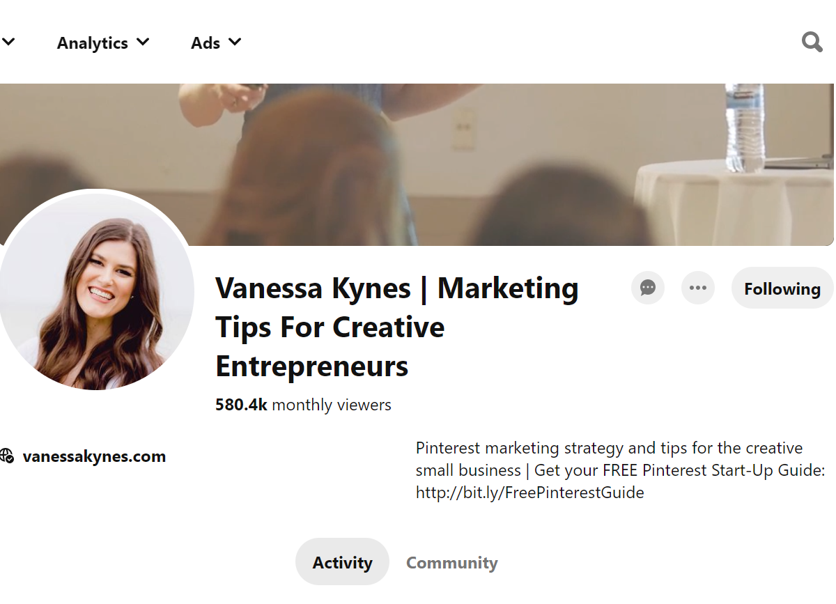 Vanessa Kynes | Marketing Tips For Creative Entrepreneurs Pinterest Account